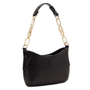 Time and Tru Women's Bryant Pebbled Shoulder Bag, Black